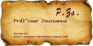 Prácser Zsuzsanna névjegykártya